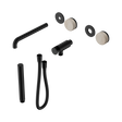 An image of Nero Tapware's Serenity Progressive Shower System With Spout With Rome Travertine Handle And Slim Shower Trim Kit Only Matt Black