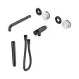 An image of Nero Tapware's Serenity Progressive Shower System With Spout With Arabescato Corchia Handle And Slim Shower Trim Kit Only Gun Metal