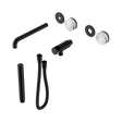 An image of Nero Tapware's Serenity Progressive Shower System With Spout With Arabescato Corchia Handle And Slim Shower Trim Kit Only Matt Black