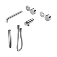 An image of Nero Tapware's Serenity Progressive Shower System With Spout With Metal Handle And Slim Shower Trim Kit Only Chrome