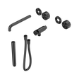 An image of Nero Tapware's Serenity Progressive Shower System With Spout With Metal Handle And Slim Shower Trim Kit Only Gun Metal