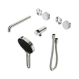 An image of Nero Tapware's Serenity Progressive Shower System With Spout With Carrara Handle And Serenity Hand Shower Trim Kit Only Brushed Nickel