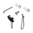 An image of Nero Tapware's Serenity Progressive Shower System With Spout With Carrara Handle And Serenity Hand Shower Trim Kit Only Chrome