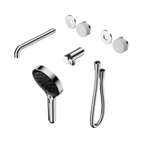 An image of Nero Tapware's Serenity Progressive Shower System With Spout With Carrara Handle And Serenity Hand Shower Trim Kit Only Chrome
