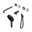 An image of Nero Tapware's Serenity Progressive Shower System With Spout With Carrara Handle And Serenity Hand Shower Trim Kit Only Gun Metal