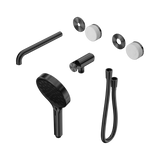 An image of Nero Tapware's Serenity Progressive Shower System With Spout With Carrara Handle And Serenity Hand Shower Trim Kit Only Gun Metal