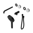 An image of Nero Tapware's Serenity Progressive Shower System With Spout With Carrara Handle And Serenity Hand Shower Trim Kit Only Matt Black