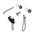 An image of Nero Tapware's Serenity Progressive Shower System With Spout With Verde Alpi Handle And Serenity Hand Shower Trim Kit Only Chrome