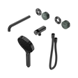 An image of Nero Tapware's Serenity Progressive Shower System With Spout With Verde Alpi Handle And Serenity Hand Shower Trim Kit Only Gun Metal