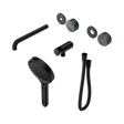 An image of Nero Tapware's Serenity Progressive Shower System With Spout With Verde Alpi Handle And Serenity Hand Shower Trim Kit Only Matt Black