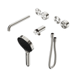 An image of Nero Tapware's Serenity Progressive Shower System With Spout With Metal Handle And Serenity Hand Shower Trim Kit Only Brushed Nickel