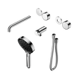 An image of Nero Tapware's Serenity Progressive Shower System With Spout With Metal Handle And Serenity Hand Shower Trim Kit Only Chrome