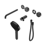 An image of Nero Tapware's Serenity Progressive Shower System With Spout With Metal Handle And Serenity Hand Shower Trim Kit Only Gun Metal