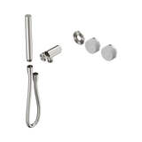 An image of Nero Tapware's Serenity Progressive Shower System With Carrara Handle And Slim Shower Trim Kit Only Brushed Nickel