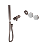 An image of Nero Tapware's Serenity Progressive Shower System With Carrara Handle And Slim Shower Trim Kit Only Brushed Bronze