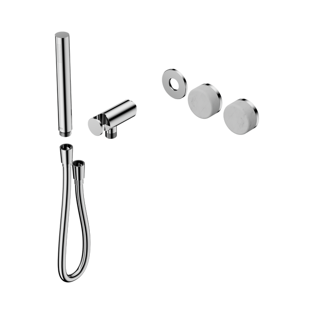 An image of Nero Tapware's Serenity Progressive Shower System With Carrara Handle And Slim Shower Trim Kit Only Chrome