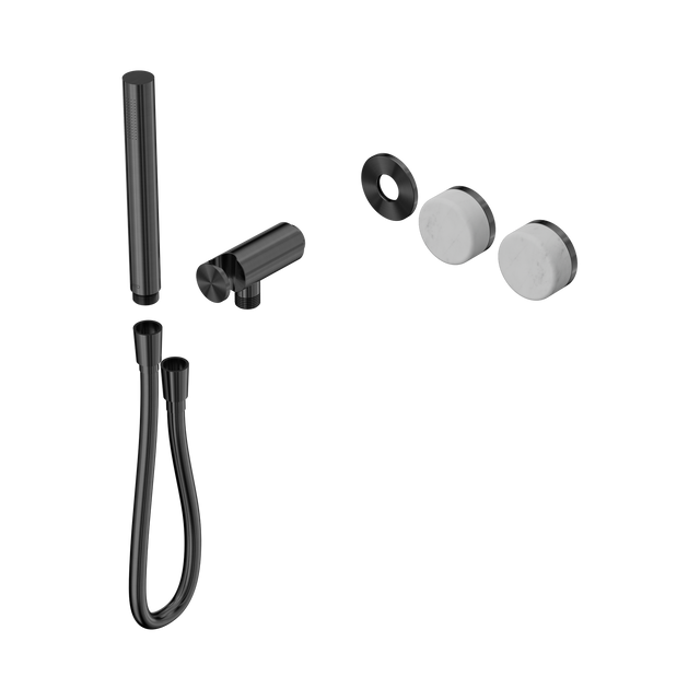 An image of Nero Tapware's Serenity Progressive Shower System With Carrara Handle And Slim Shower Trim Kit Only Gun Metal
