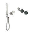An image of Nero Tapware's Serenity Progressive Shower System With Verde Alpi Handle And Slim Shower Trim Kit Only Brushed Nickel