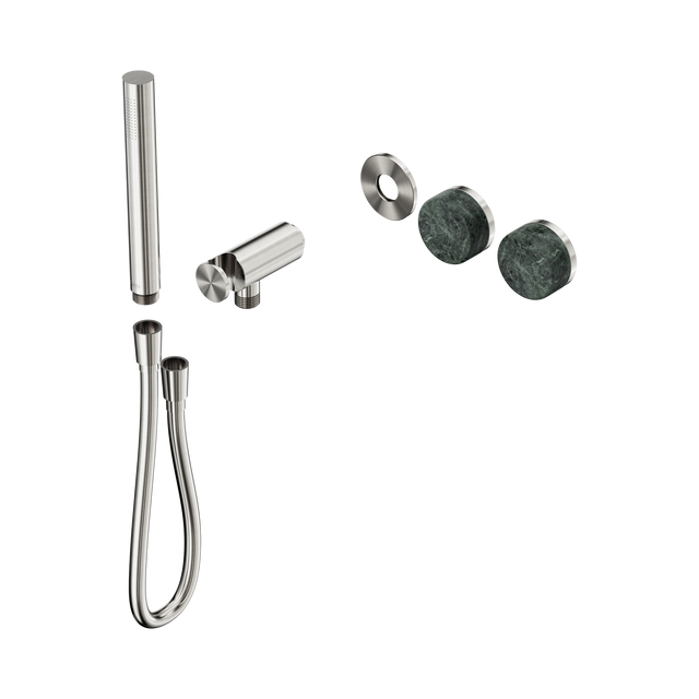 An image of Nero Tapware's Serenity Progressive Shower System With Verde Alpi Handle And Slim Shower Trim Kit Only Brushed Nickel