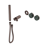 An image of Nero Tapware's Serenity Progressive Shower System With Verde Alpi Handle And Slim Shower Trim Kit Only Brushed Bronze