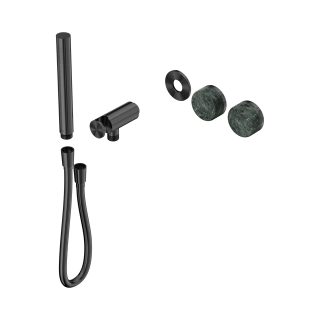 An image of Nero Tapware's Serenity Progressive Shower System With Verde Alpi Handle And Slim Shower Trim Kit Only Gun Metal
