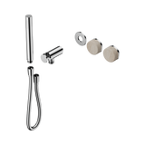 An image of Nero Tapware's Serenity Progressive Shower System With Rome Travertine Handle And Slim Shower Trim Kit Only Chrome