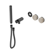 An image of Nero Tapware's Serenity Progressive Shower System With Rome Travertine Handle And Slim Shower Trim Kit Only Gun Metal