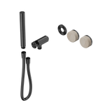 An image of Nero Tapware's Serenity Progressive Shower System With Rome Travertine Handle And Slim Shower Trim Kit Only Gun Metal