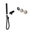 An image of Nero Tapware's Serenity Progressive Shower System With Rome Travertine Handle And Slim Shower Trim Kit Only Matt Black