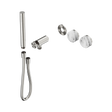 An image of Nero Tapware's Serenity Progressive Shower System With Arabescato Corchia Handle And Slim Shower Trim Kit Only Brushed Nickel