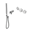 An image of Nero Tapware's Serenity Progressive Shower System With Arabescato Corchia Handle And Slim Shower Trim Kit Only Chrome