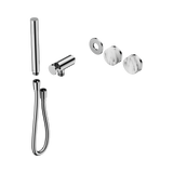 An image of Nero Tapware's Serenity Progressive Shower System With Arabescato Corchia Handle And Slim Shower Trim Kit Only Chrome