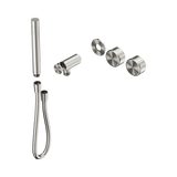 An image of Nero Tapware's Serenity Progressive Shower System With Metal Handle And Slim Shower Trim Kit Only Brushed Nickel