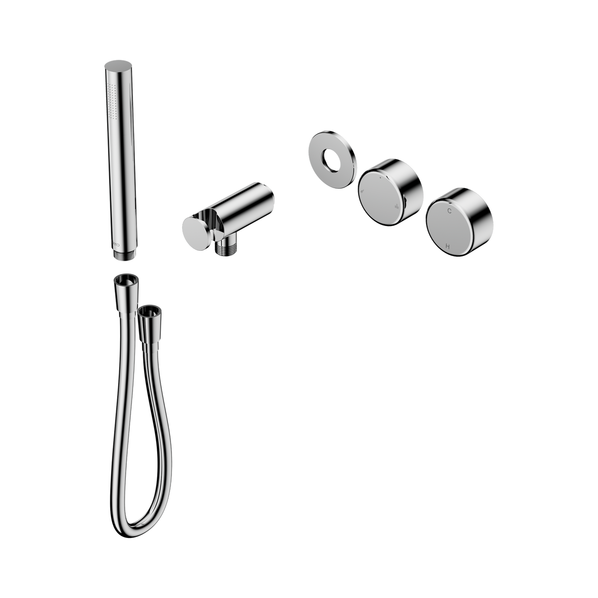 An image of Nero Tapware's Serenity Progressive Shower System With Metal Handle And Slim Shower Trim Kit Only Chrome