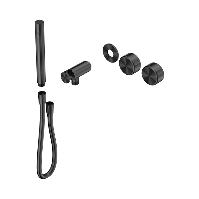 An image of Nero Tapware's Serenity Progressive Shower System With Metal Handle And Slim Shower Trim Kit Only Gun Metal
