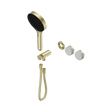 An image of Nero Tapware's Serenity Progressive Shower System With Carrara Handle And Serenity Hand Shower Trim Kit Only Brushed Gold