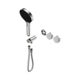 An image of Nero Tapware's Serenity Progressive Shower System With Carrara Handle And Serenity Hand Shower Trim Kit Only Brushed Nickel