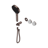 An image of Nero Tapware's Serenity Progressive Shower System With Carrara Handle And Serenity Hand Shower Trim Kit Only Brushed Bronze