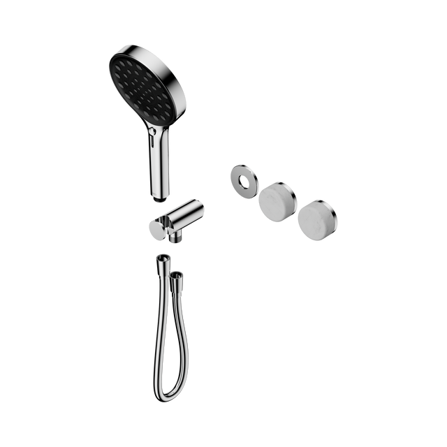 An image of Nero Tapware's Serenity Progressive Shower System With Carrara Handle And Serenity Hand Shower Trim Kit Only Chrome