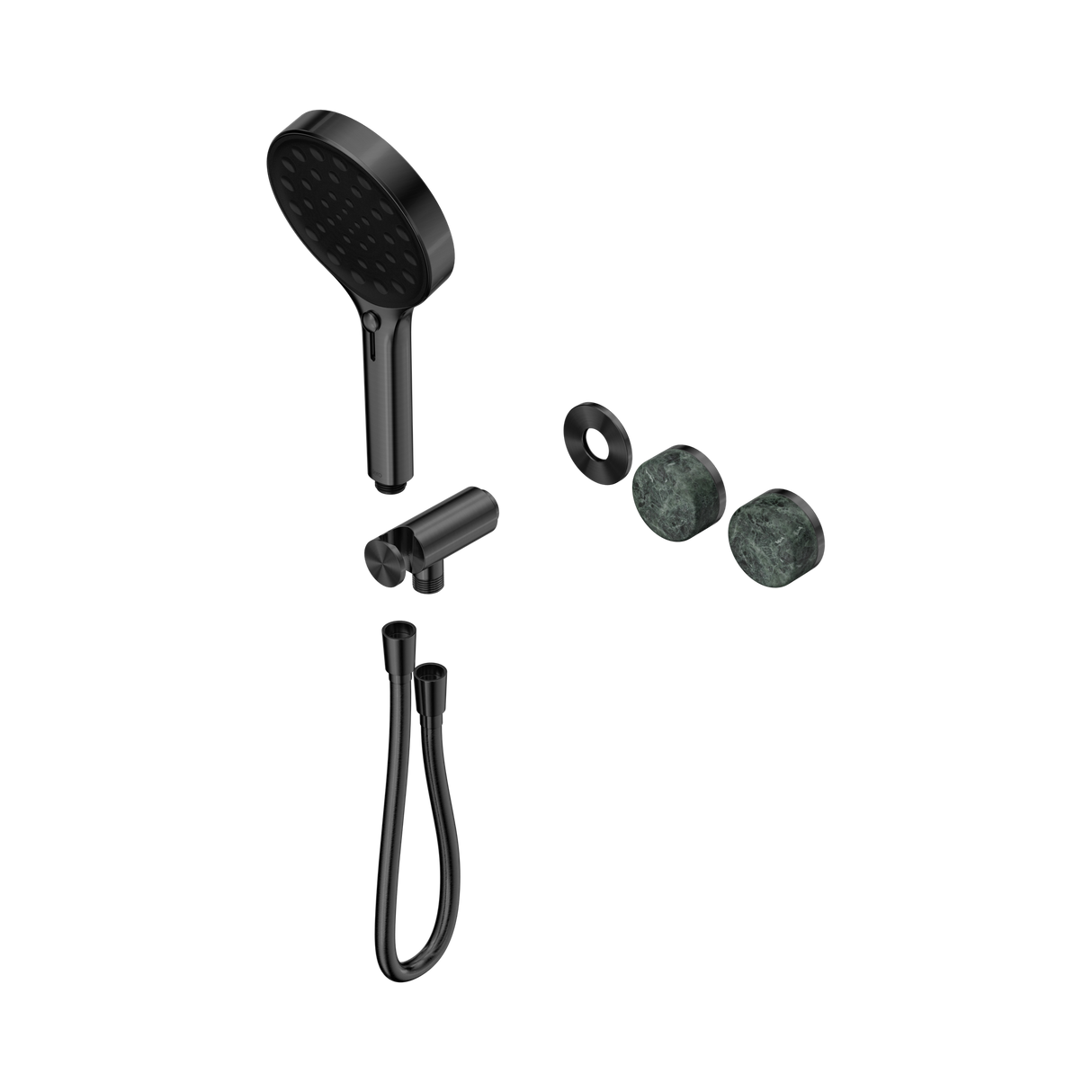 An image of Nero Tapware's Serenity Progressive Shower System With Verde Alpi Handle And Serenity Hand Shower Trim Kit Only Gun Metal