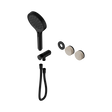 An image of Nero Tapware's Serenity Progressive Shower System With Rome Travertine Handle And Serenity Hand Shower Trim Kit Only Matt Black