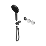 An image of Nero Tapware's Serenity Progressive Shower System With Arabescato Corchia Handle And Serenity Hand Shower Trim Kit Only Gun Metal