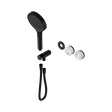 An image of Nero Tapware's Serenity Progressive Shower System With Arabescato Corchia Handle And Serenity Hand Shower Trim Kit Only Matt Black