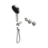 An image of Nero Tapware's Serenity Progressive Shower System With Metal Handle And Serenity Hand Shower Trim Kit Only Brushed Nickel