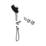 An image of Nero Tapware's Serenity Progressive Shower System With Metal Handle And Serenity Hand Shower Trim Kit Only Chrome