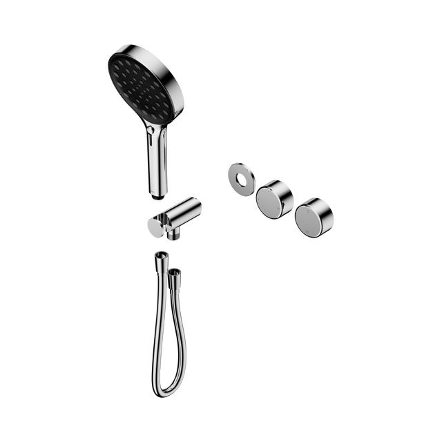 An image of Nero Tapware's Serenity Progressive Shower System With Metal Handle And Serenity Hand Shower Trim Kit Only Chrome