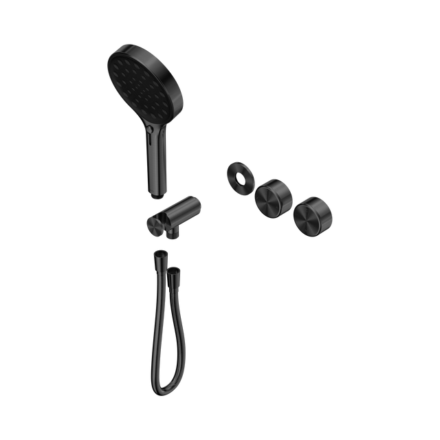 An image of Nero Tapware's Serenity Progressive Shower System With Metal Handle And Serenity Hand Shower Trim Kit Only Gun Metal