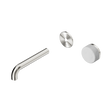 An image of Nero Tapware's Serenity Progressive Wall Basin Mixer 160mm Spout With Carrara Handle Trim Kit Only Brushed Nickel