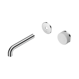 An image of Nero Tapware's Serenity Progressive Wall Basin Mixer 160mm Spout With Carrara Handle Trim Kit Only Chrome