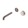 An image of Nero Tapware's Serenity Progressive Wall Basin Mixer 160mm Spout With Rome Travertine Handle Trim Kit Only Brushed Bronze